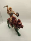 Vintage 1982 Mattel MOTU He-Man & Battle Cat Lot -  Complete with Weapons