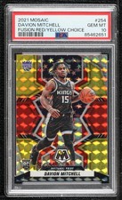 2021 Mosaic Choice Fusion Red & Yellow Prizm 48/88 Davion Mitchell PSA 10 05lb