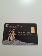 1/100 Heimerle & Meule  999.9 Pure Gold.3g Card 4385.59 per troy oz
