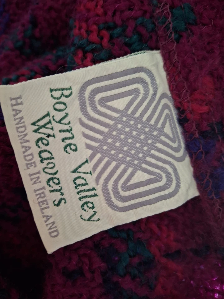 Suéter Irlandés Cárdigan Capa Chal Tejido Poncho Bufanda Cuadros Boyne Valley Weavers Foto 3 de 4