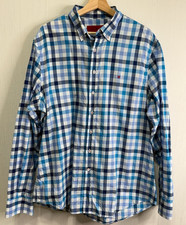 Camisa informal CH Carolina Herrera para hombre con botones 17,5 azul a cuadros algodón