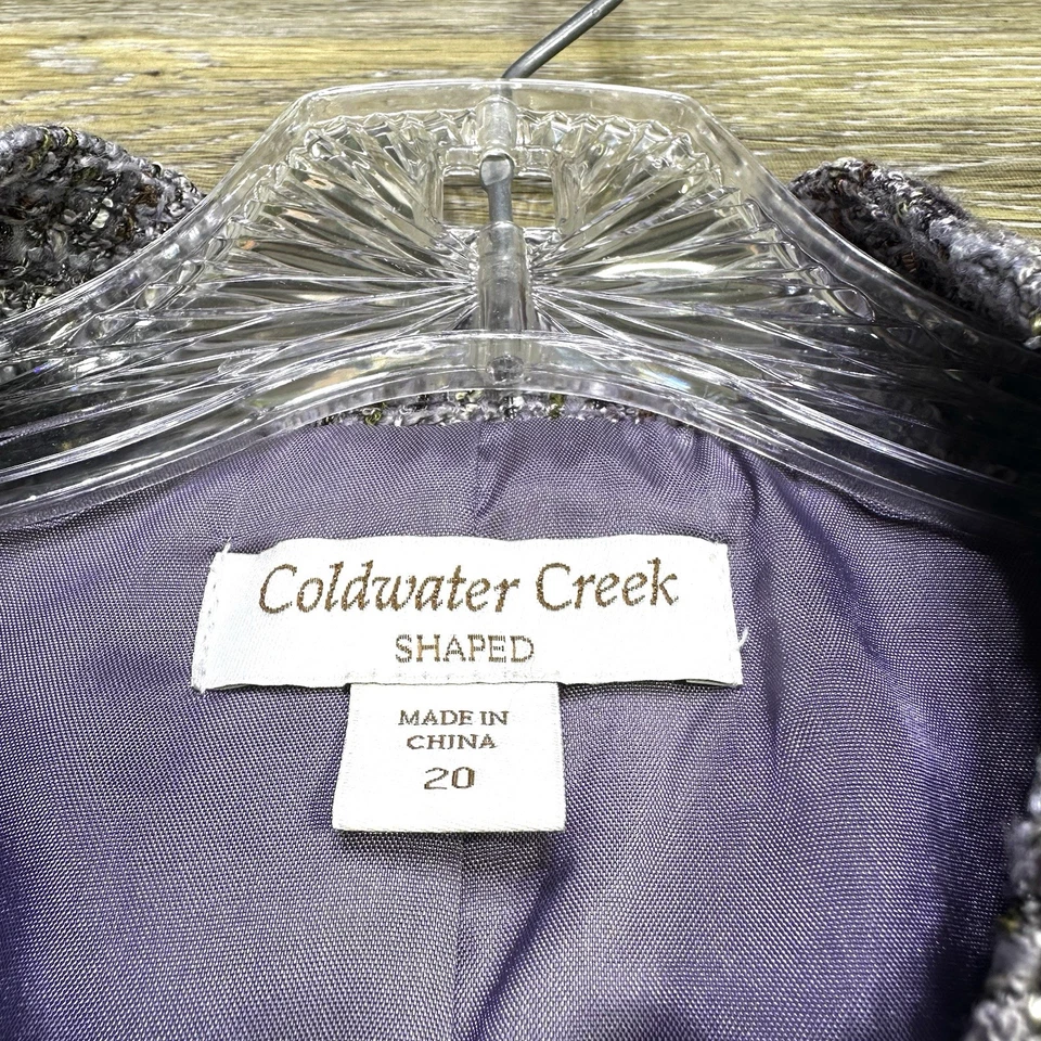 Chaqueta Blazer Coldwater Creek Tweed Manga Larga Para Mujer Talla 20 Forma Púrpura Foto 4 de 4