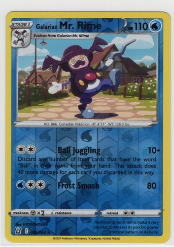 Pokemon Battle Styles Galarian Mr. Rime 35/163 Rare Reverse Holo