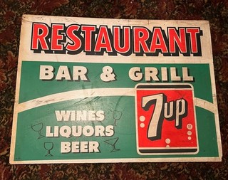VINTAGE 7up "7 up Sign Restaurant Bar And Grill 24” By 16”
