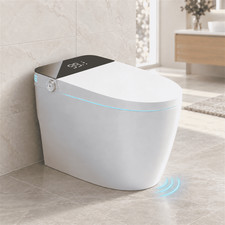 Smart Bidet Toilet Auto Open Heated Seat Dryer LED Display Black Panel 1.28 GPF