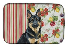 Caroline's Treasures Black and Tan German Shepherd Vegetables Dish Drying Mat