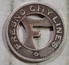 Fresno, California - Fresno City Lines One Fare Transit Token CA 300 G