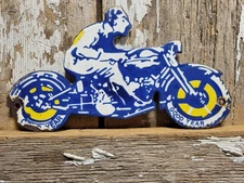 VINTAGE GOODYEAR PORCELAIN SIGN OLD AUTOMOBILE CAR PARTS DEALER STORE MOTORCYCLE
