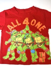Nickelodeon Teenage Mutant Ninja Turtles Toddler Tee Shirt “All 4 One” Size 2T
