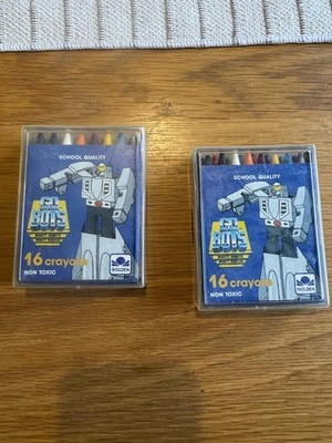 Vintage Go Bots Crayon Boxes - Lot Of Two - 16 Count Per Box - 1980s - Unused!