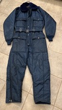 VTG Walls BLIZZARD PRUF Ski Snow Snowmobile Suit Men s Lg. Belt Fur Blue USA
