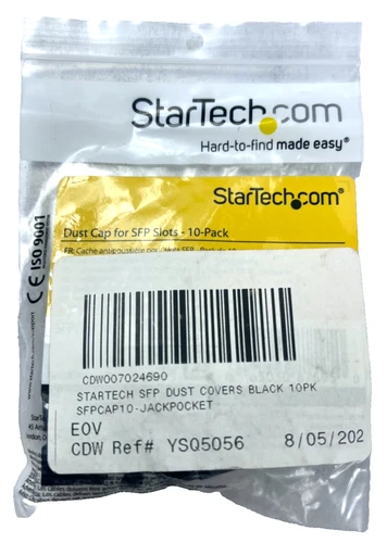 StarTech SFPCAP10 SFP Dust Cover (10 Pack) Black SFP Port Cover - Fiber Optic