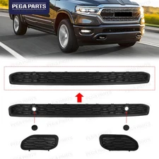 Front Bumper Lower Grille Grill w/Tow Hook Cover For 2019-2023 Dodge Ram 1500