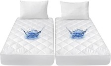 Split King Mattress Topper Protector Pad for Adjustable Bed Cover, Quilted,