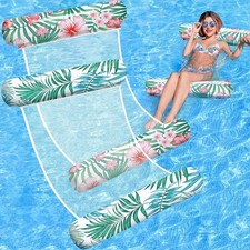 Pool Floats Adult, 2 Pack Inflatable Pool Floats, 4-in-1 Multi-Purpose Rafts Lou