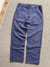 70s Vintage French Washed Purple Cotton Chore Workwear Worn Distressed Pants