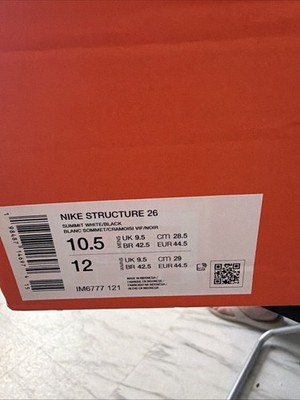 Nike Structure 26 Black/White Size 10.5
