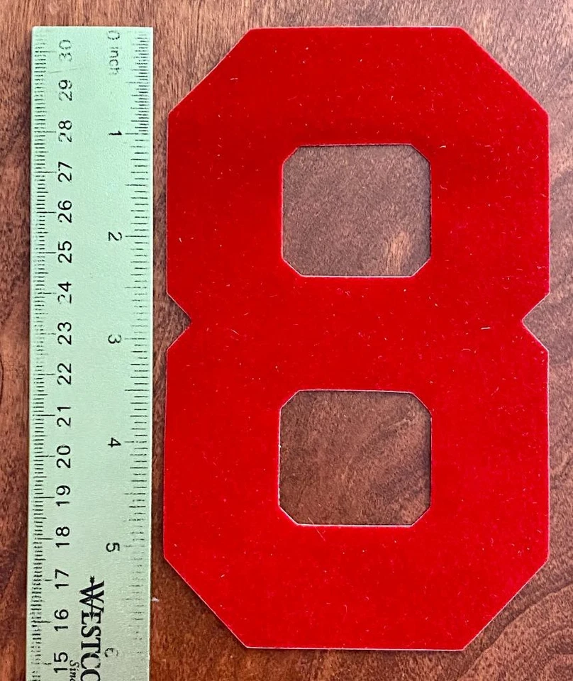 Vintage Stahls Heat Press Iron-On Transfer Red Gold Blue Flocked 6" Numbers - Image 2 of 2