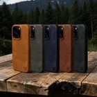 Crazy Horse Leather Case iPhone 16 Pro Max – Genuine Vintage Protective Cover