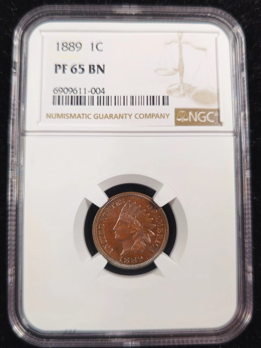 MS 64 Graded 1889 Year Indian Head Small Cents (1859-1909) for