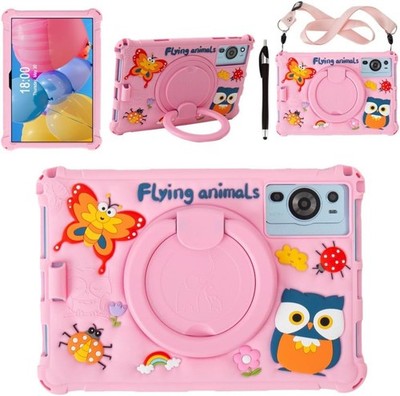 Case for 10.1 inch Android Tablet, Shockproof, Pink Insects Design