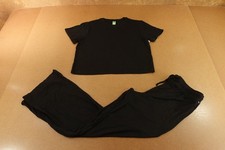 Honeydew Womens Size Small Black 2 Piece Short Sleeve Pajama Pant Set NWT