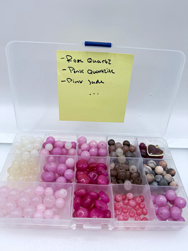 Large Mixed Natural Pink Gemstone Lot Rose Quartz Pink Jade Quartzite Jasper