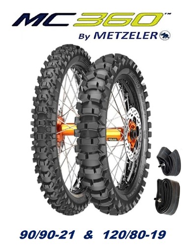 Metzeler MC360 MidHard Tire Set With Tubes – 90/90-21 & 120/80-19 For Suzuki 250/450