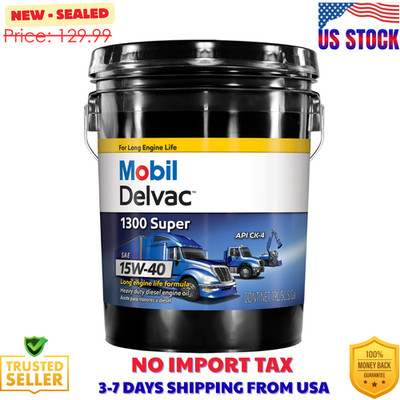 Mobil Delvac 1300 Super Heavy Duty Synthetic Blend Diesel Engine Oil 15W-40, 5 G