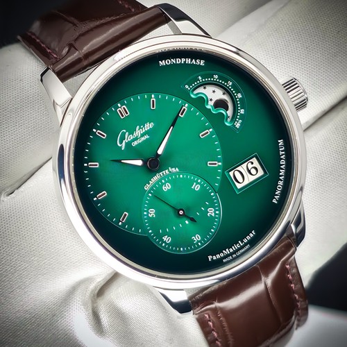 GLASHÜTTE ORIGINAL PANOMATICLUNAR | REF 1-90-02-13-32-02 | GREEN DIAL | FULL SET
