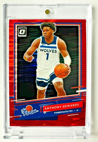 2020-21 Donruss Optic Anthony Edwards RED Pulsar Prizm RC #5 The Rookies Wolves!