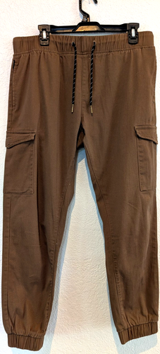 Ring Of Fire Long Cargo Teenage Pants Size L Brown 97% Cotton - Picture 2 of 17