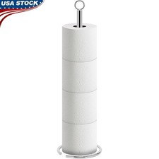 Freestanding Toilet Paper Holder Heavy Weighted Rustproof Iron Easy Install New