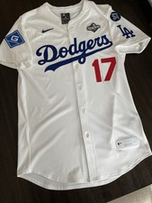 Dodgers Shohei Ohtani Gold Batterman World Series Jersey w Patches 44 Nike Elite
