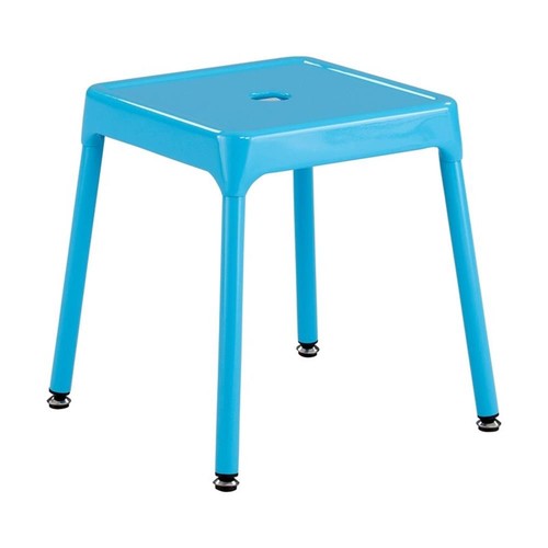 Safco Steel Guest Stool in Glossy Blue - 15.5"W x 15.5"H - Picture 3 of 7