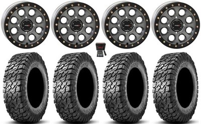 System 3 SB-7 14'' Wheels Titanium (4+3) 30'' Predator Tires Can-Am Maverick X3