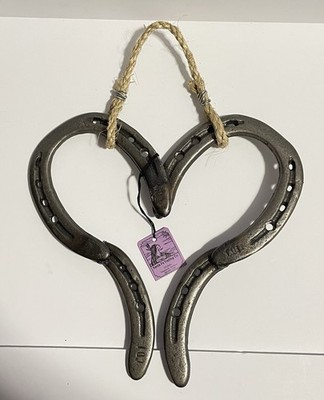 Rustic Metal Horseshoe Heart Wall Decor-Handmade Art Western Lucky Love Gift