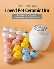 Ceramic Pet Urn   Cat and Dog Memorial Hair Organizer
