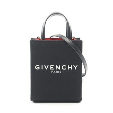 GIVENCHY G Tote Mini Vertical Handbag Canvas Leather Black 2-Way #RC3711