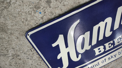 Porcelain Hamm's beer Enamel Sign Size 24'' x 14'' Inches