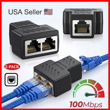 1 to 2 Port RJ45 Splitter Dual Female CAT5 CAT6 7 LAN Ethernet Network Adapter