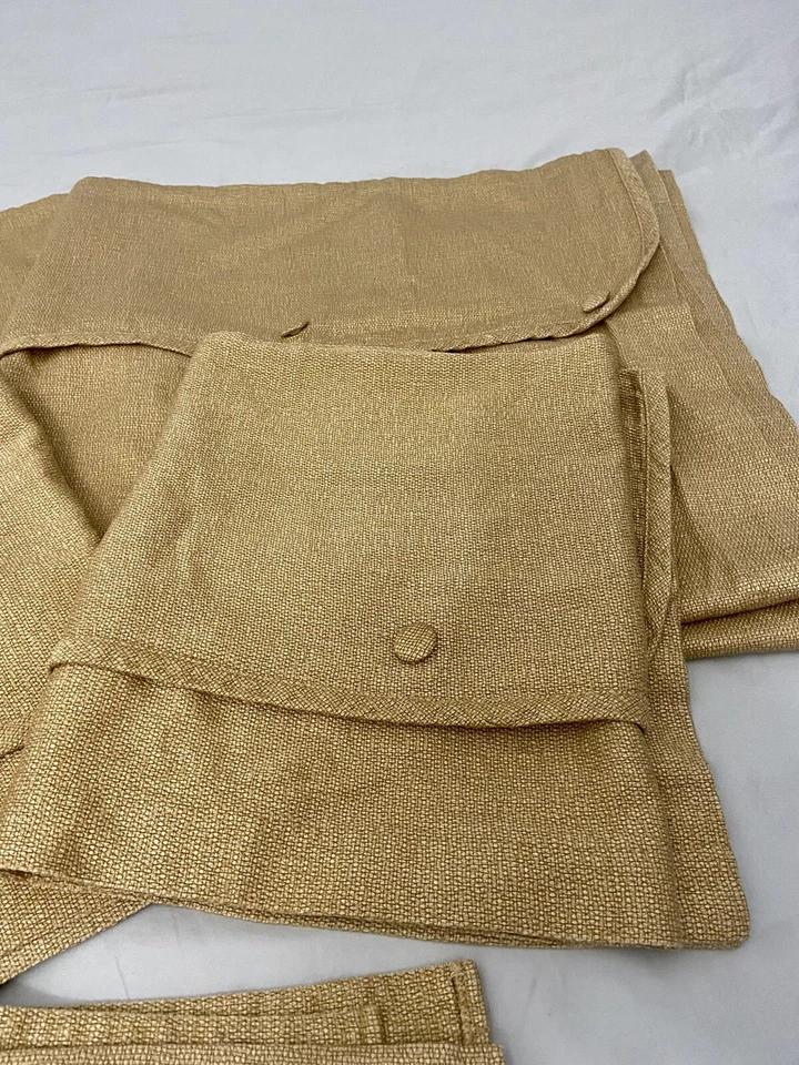 Золотисто-желтые портьеры JC Penney Home Collection 2 панели 2 завязки 2 балдахина - Изображение 3 из 4