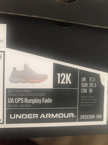 Zapatos para correr Under Armour para niñas Run Play Fade talla 12 Y nuevos en caja - Imagen 7 de 7