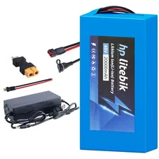 48V 20Ah Lithium Battery w/Charger&BMS for ≤1500W Ebike Electric Bicycle Scooter
