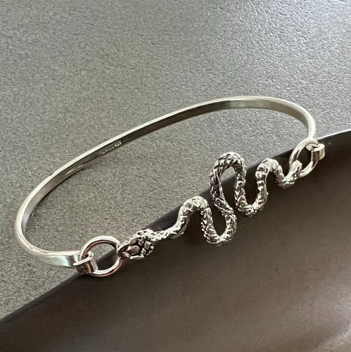 Soman Real S925 Sterling Silver Snake Bracelet Bangle for Women Snake Bracelets