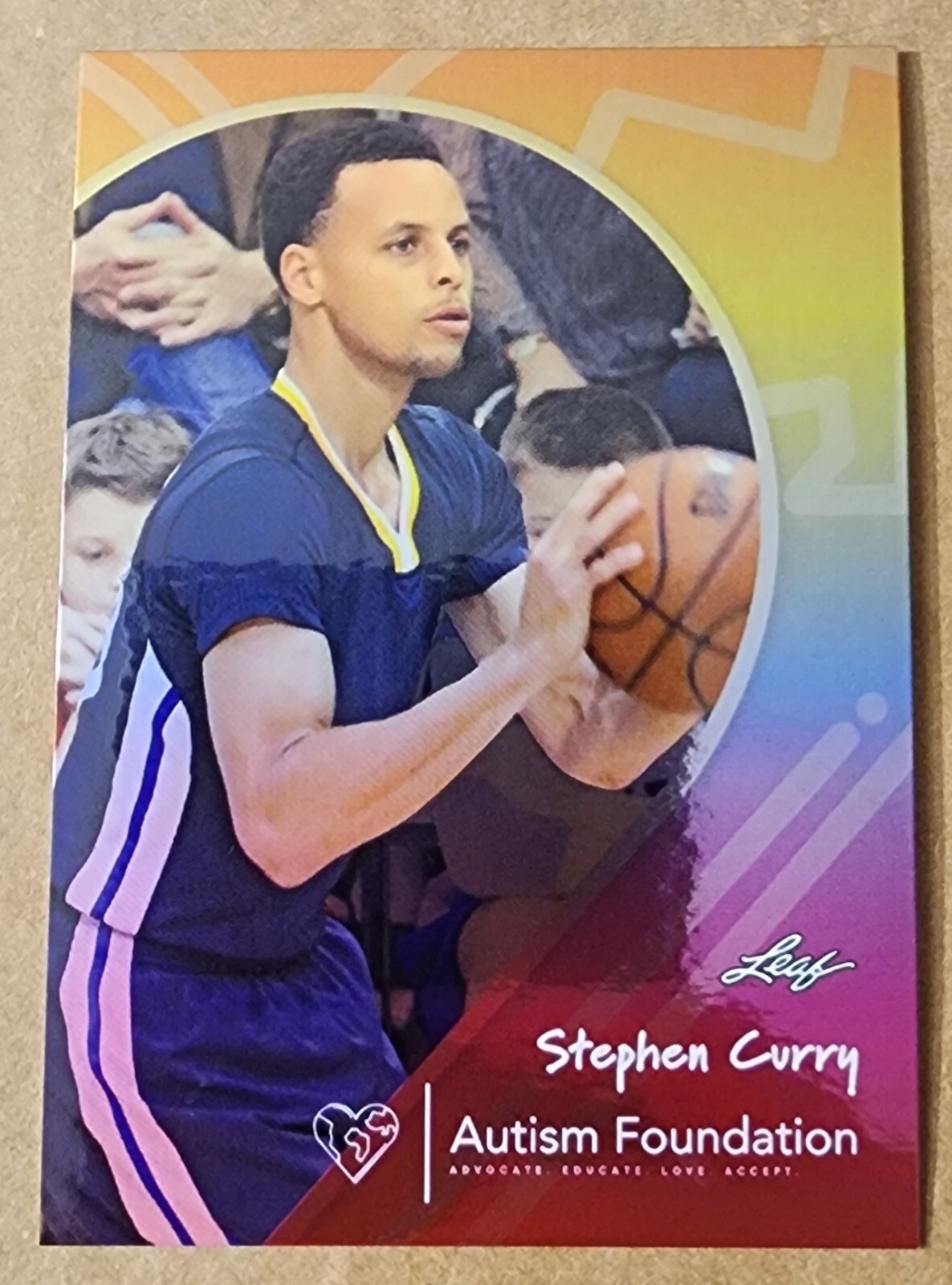 2023 Leaf Autism Foundation #16 Stephen Curry Basketball 431/1000 Holo Foil