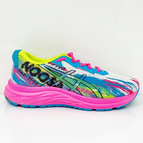 multi coloured asics trainers