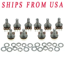 KAISH 10 Pcs A500K Audio Guitar Mini Pots Long Split Shaft 500K Potentiometers