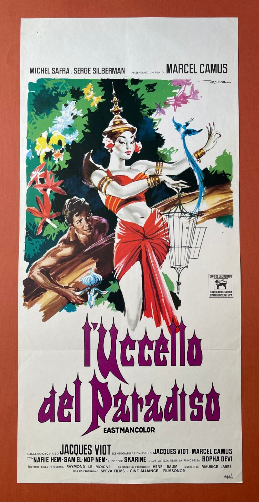 Locandina originale film L'uccello del Paradiso (1962) - Regia di Marcel Camus