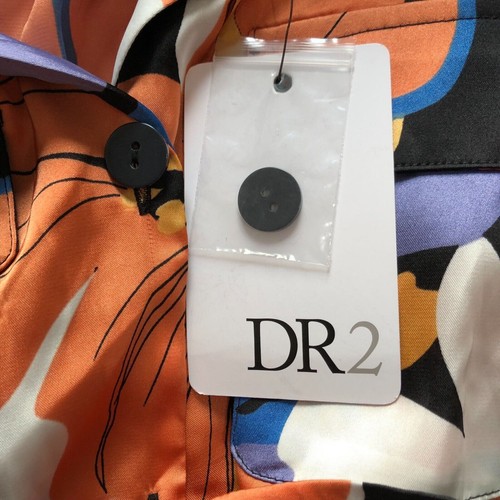 Blusa DR2 Mujer M Multicolor Floral Cuello Manga Corta Abotonada Top Nueva con Etiquetas - Imagen 8 de 11